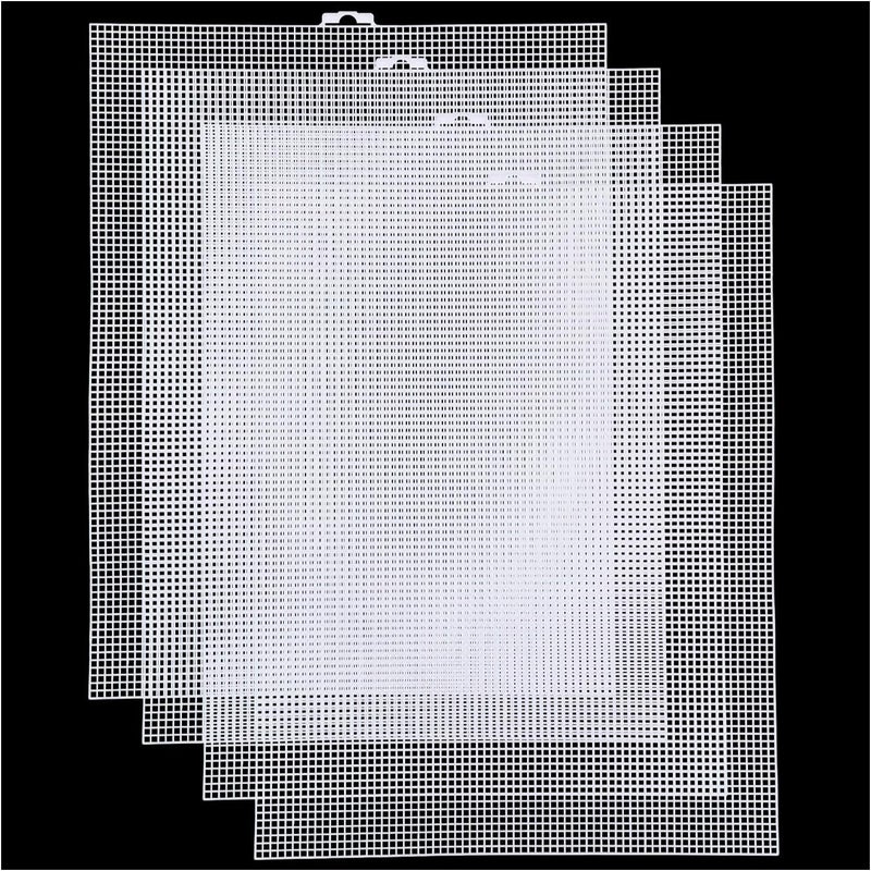 smrtcol Plastic Canvas Sheets 13.4” x 10.4” Per Sheet, 2.5mm Mesh (About with 7 Holes per inch) Easy-to-Cut Needlepoint Canvas for Cross Stitch, Embroidery, DIY Crafts & Aquarium Dividers (4 Piece) - Image 1